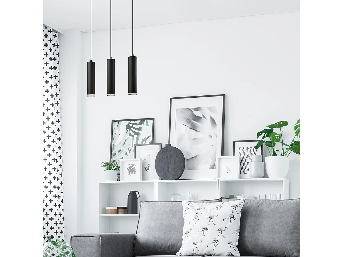 Suspension Franco, Noir, 90x50x8 cm, Seven Design