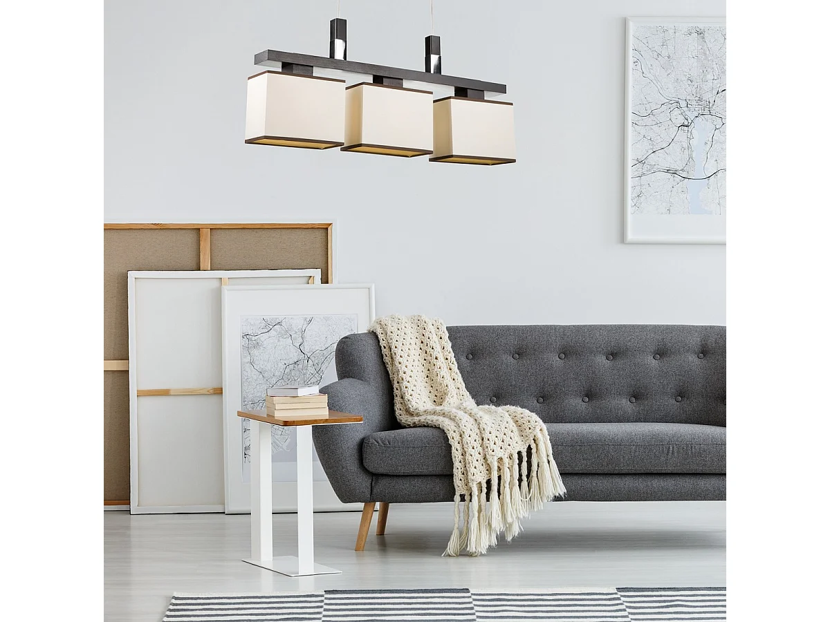 Lampada a Sospensione Amelia, Nero, 68x70x15 cm, Seven Design