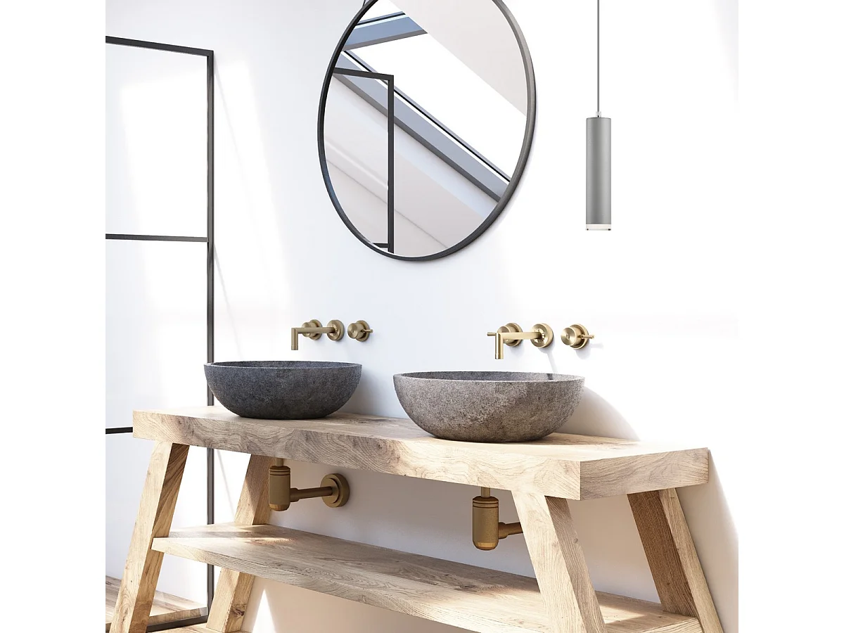 Candeeiro Suspenso Franco, Prata, 100x8x8 cm, Seven Design