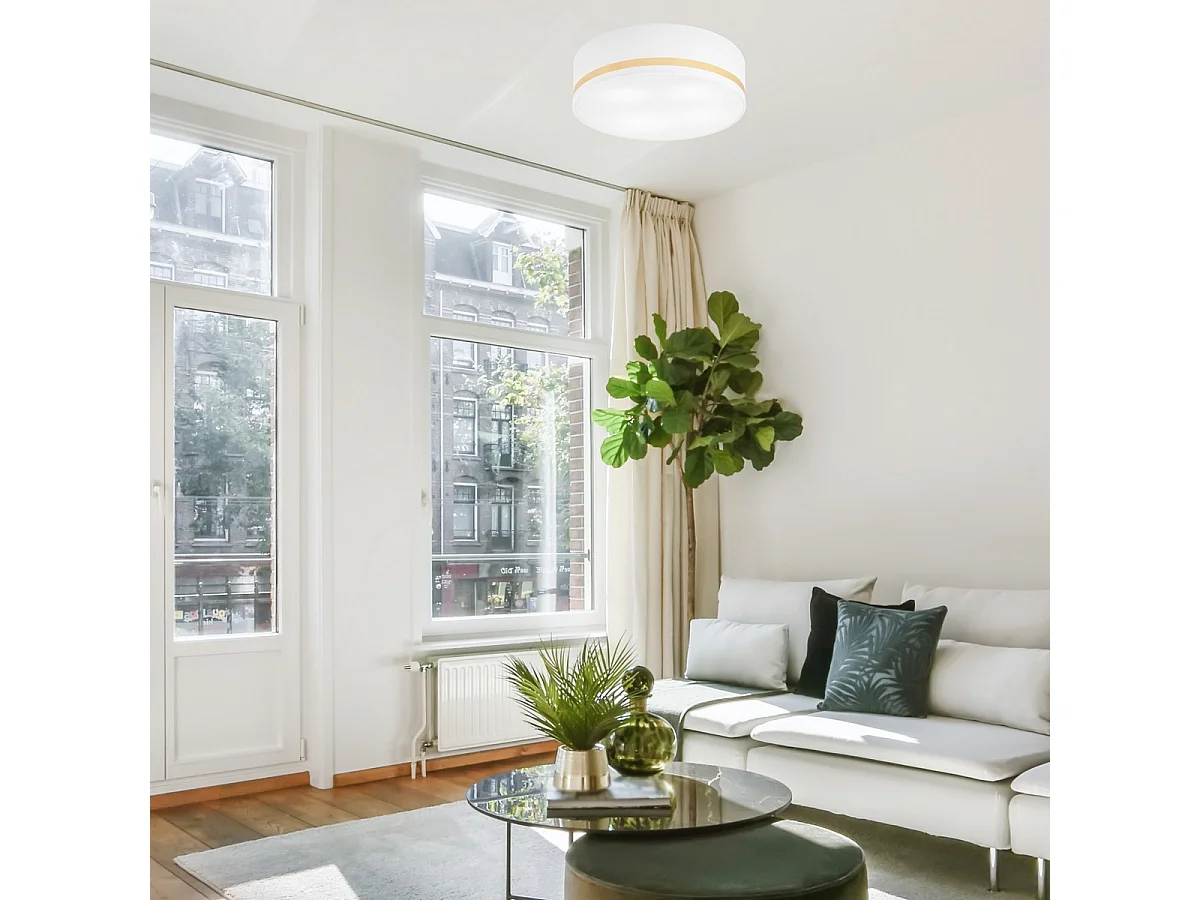 Plafonnier Gloria, Blanc, 16x45x45 cm, Seven Design