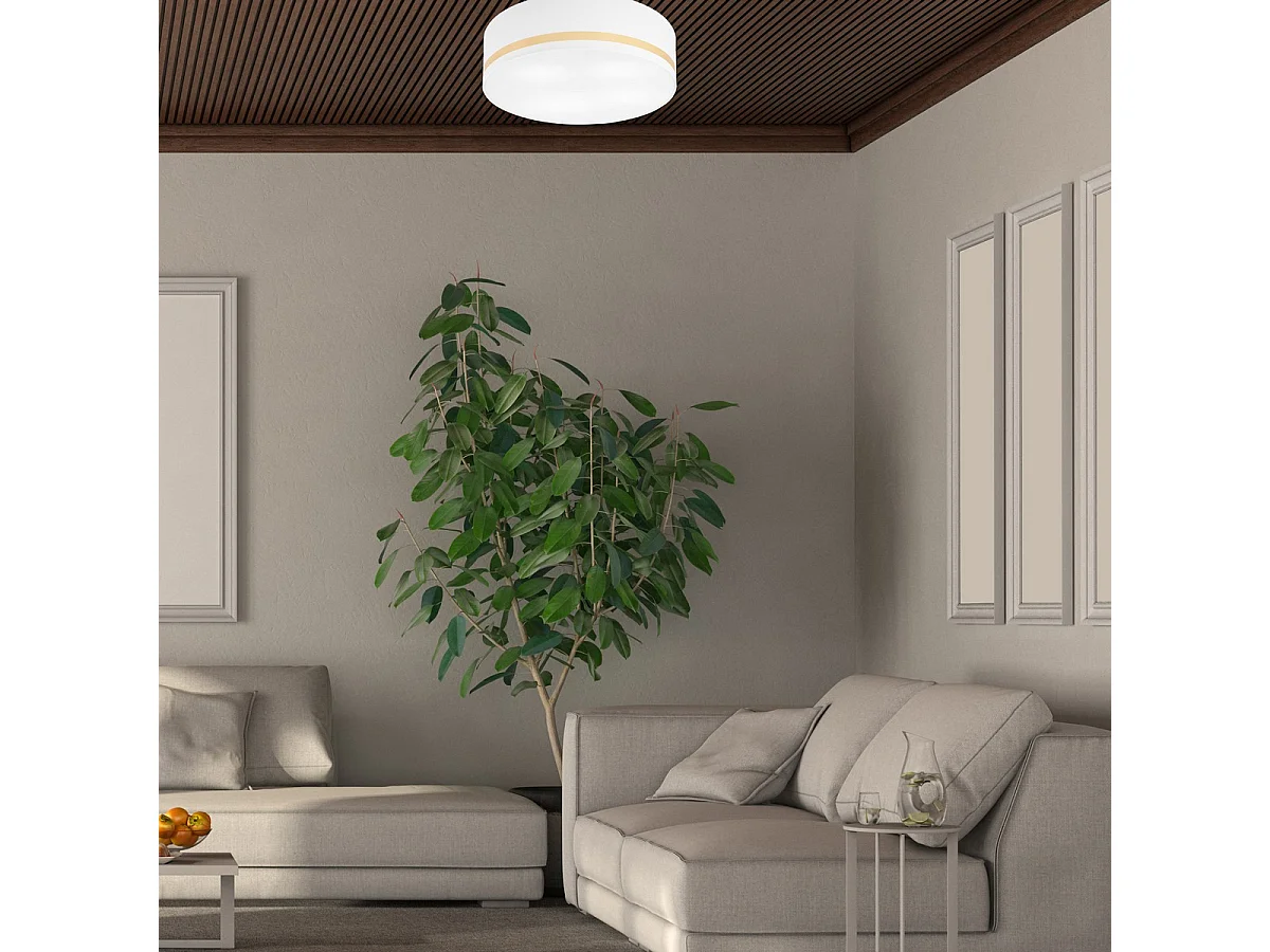 Plafonnier Gloria, Blanc, 16x45x45 cm, Seven Design