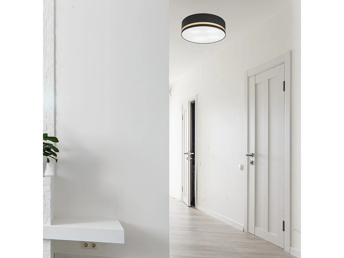 Plafondlamp Gloria, Zwart, 16x45x45 cm, Seven Design