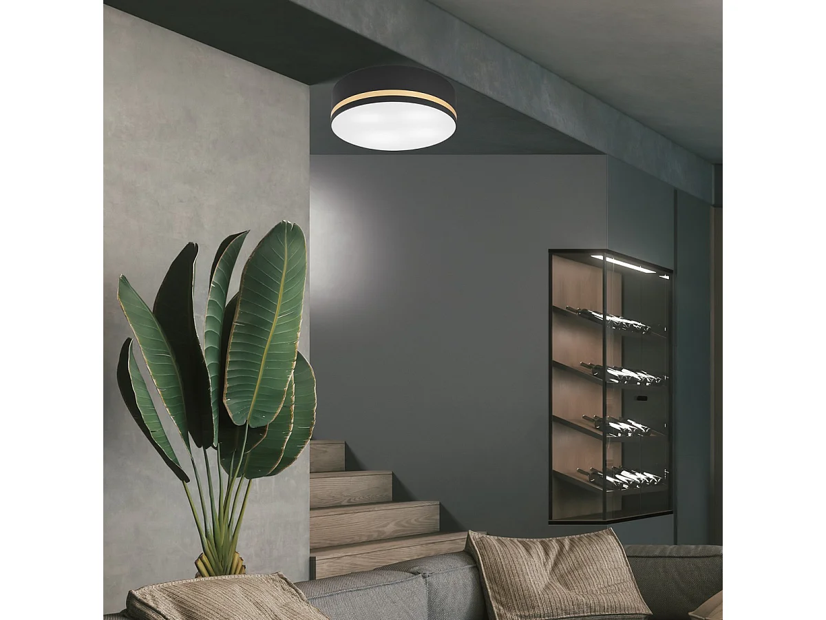 Plafondlamp Gloria, Zwart, 16x45x45 cm, Seven Design