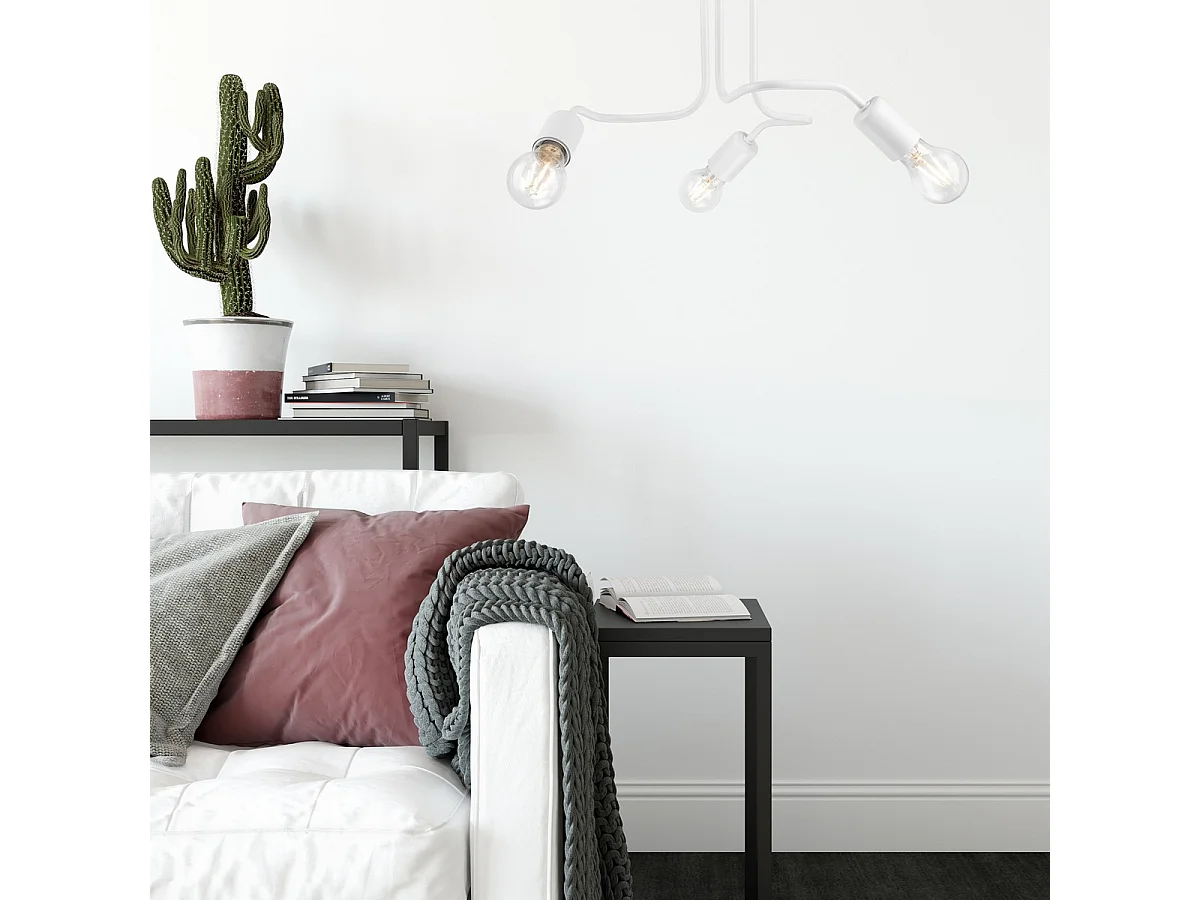 Plafondlamp Charlie, Wit, 26x40x40 cm, Seven Design