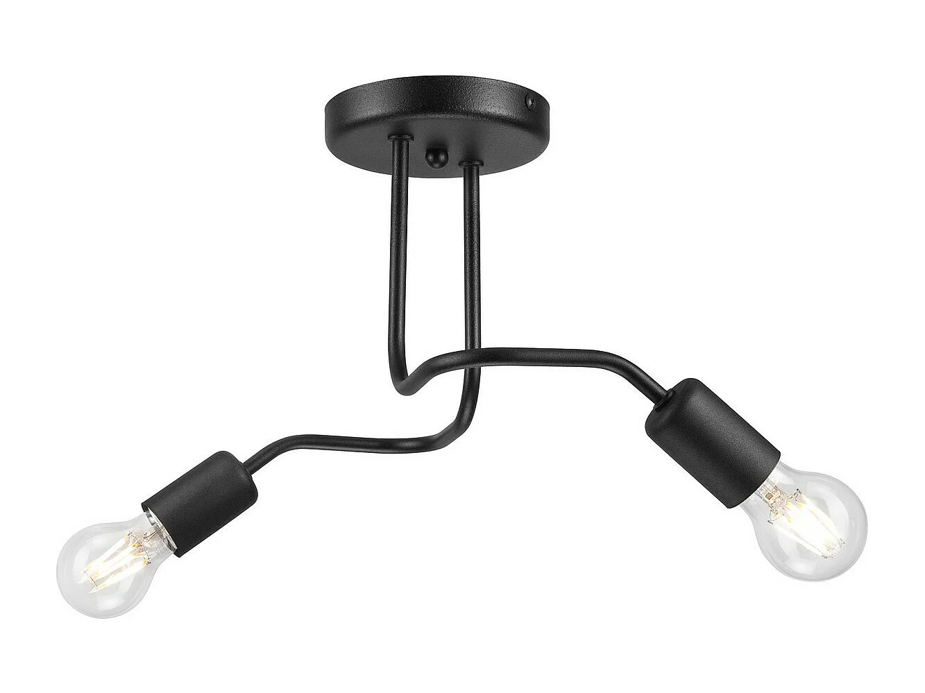 Plafondlamp Charlie, Zwart, 26x45x32 cm, Seven Design