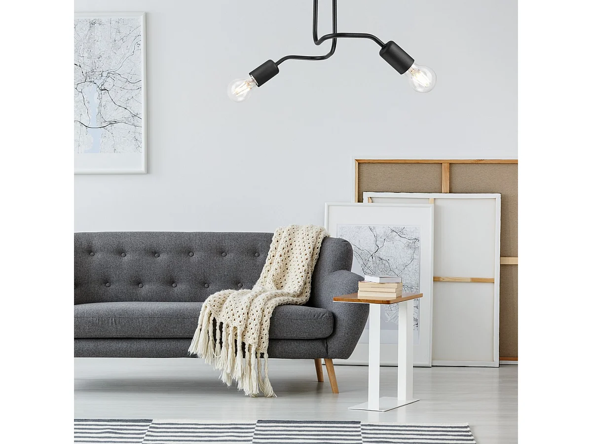 Plafondlamp Charlie, Zwart, 26x45x32 cm, Seven Design