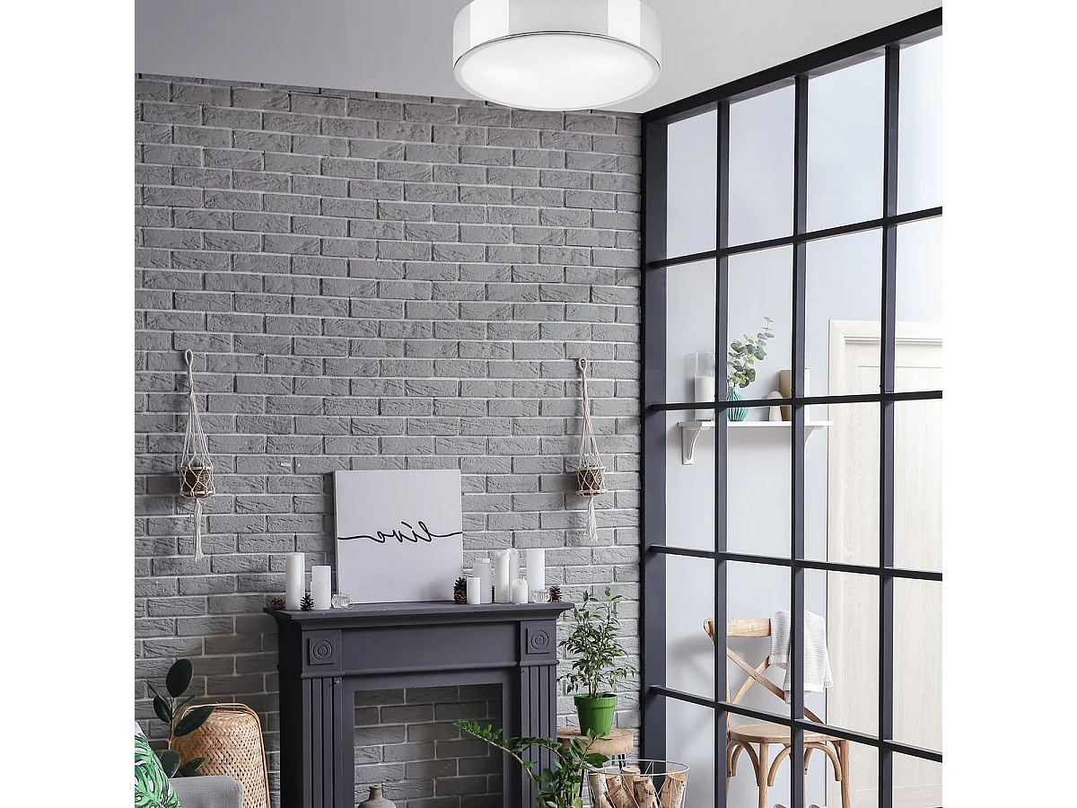 Plafonnier Dante, Blanc, 8x36x36 cm, Seven Design