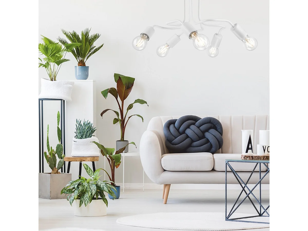 Candeeiro de Teto Charlie, Branco, 26x44x40 cm, Seven Design