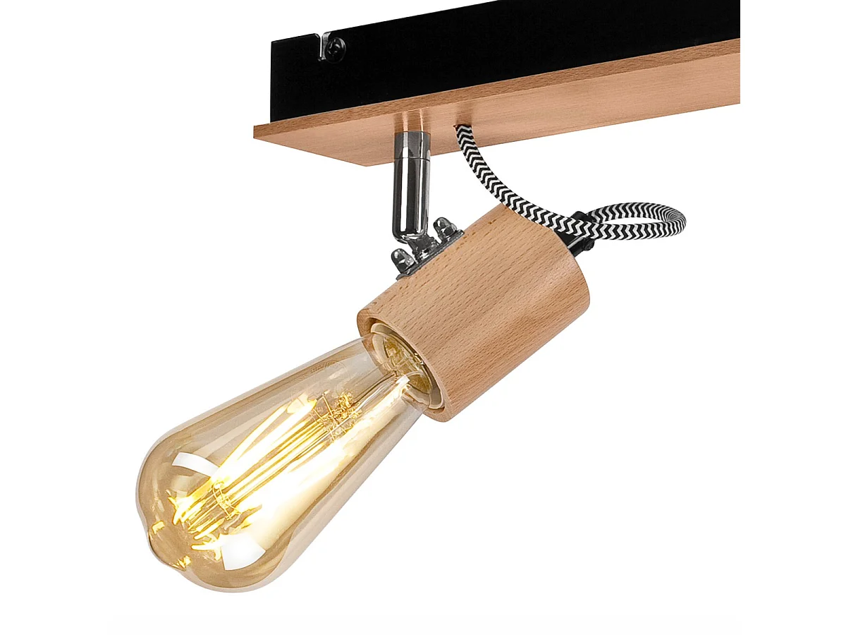 Plafonnier Gustavo 5, Marron, 13x61x10 cm, Seven Design