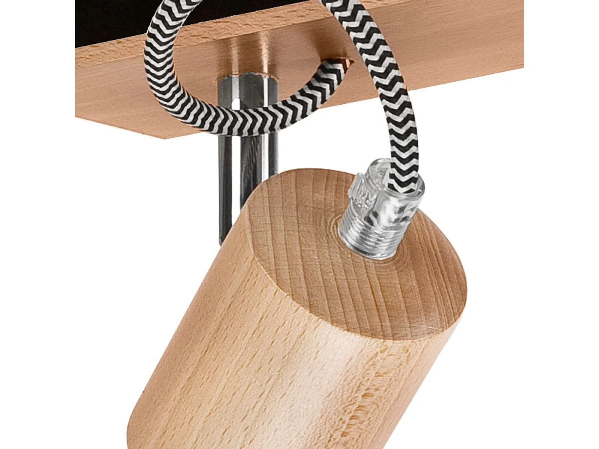 Plafonnier Gustavo 5, Marron, 13x61x10 cm, Seven Design