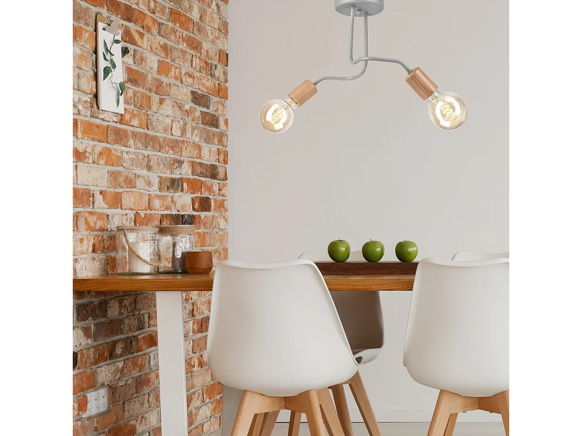 Plafonnier Conor, Argent, 26x45x45 cm, Seven Design