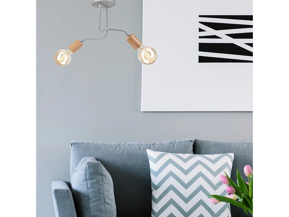 Plafonnier Conor, Argent, 26x45x45 cm, Seven Design