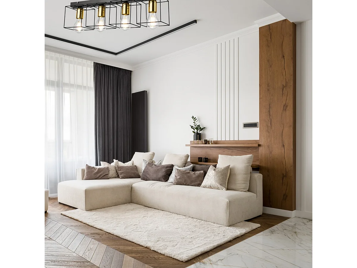 Plafondlamp Mika, Zwart, 17x61x13 cm, EPIKASA