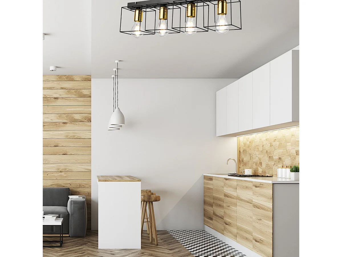 Plafondlamp Mika, Zwart, 17x61x13 cm, EPIKASA