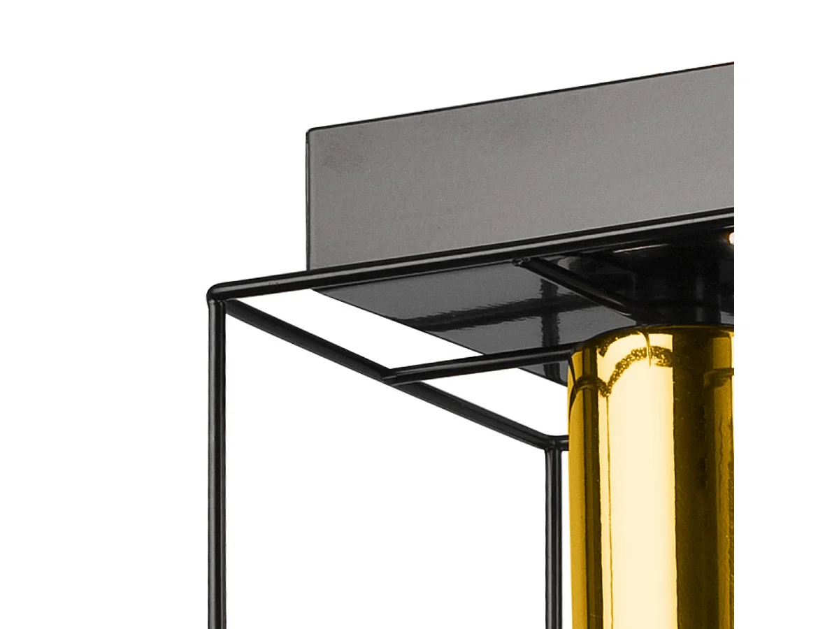 Plafonnier Mika 4, Noir, 17x61x13 cm, Seven Design