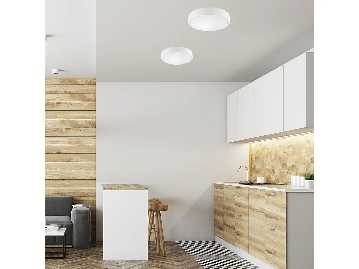 Plafonnier Jonas, Blanc, 8x26x26 cm, Seven Design