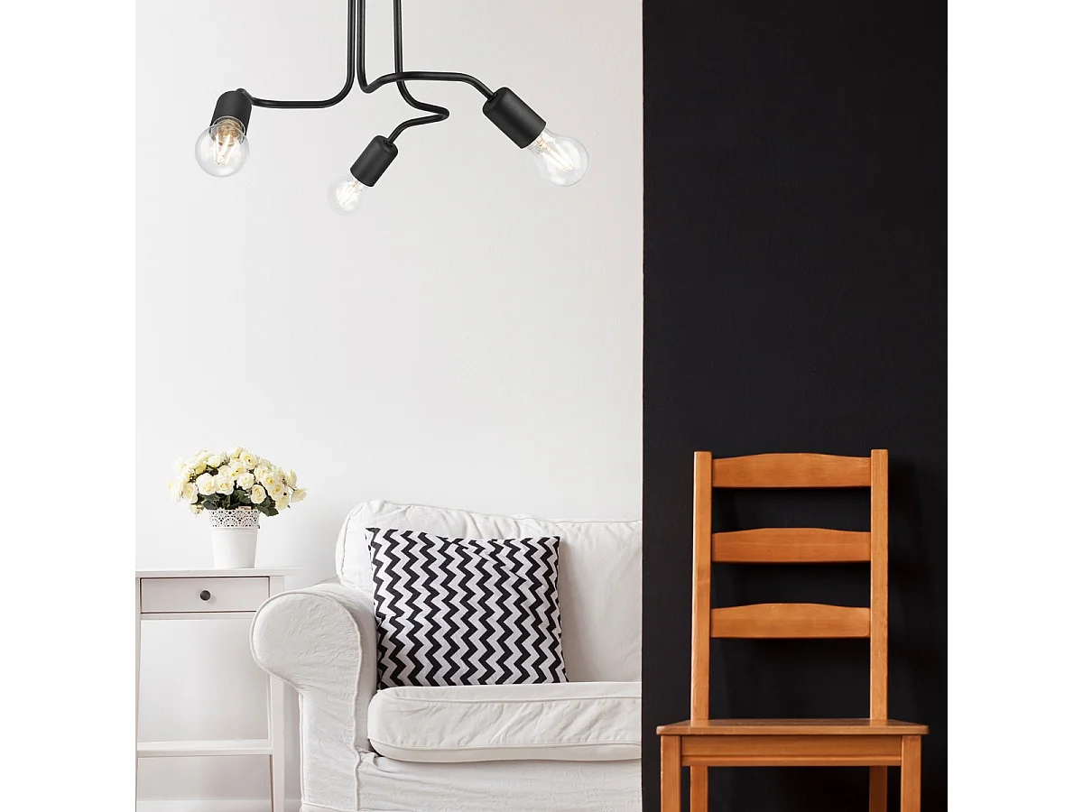 Lampa Sufitowa Charlie, Czarny, 26x40x40 cm, Seven Design