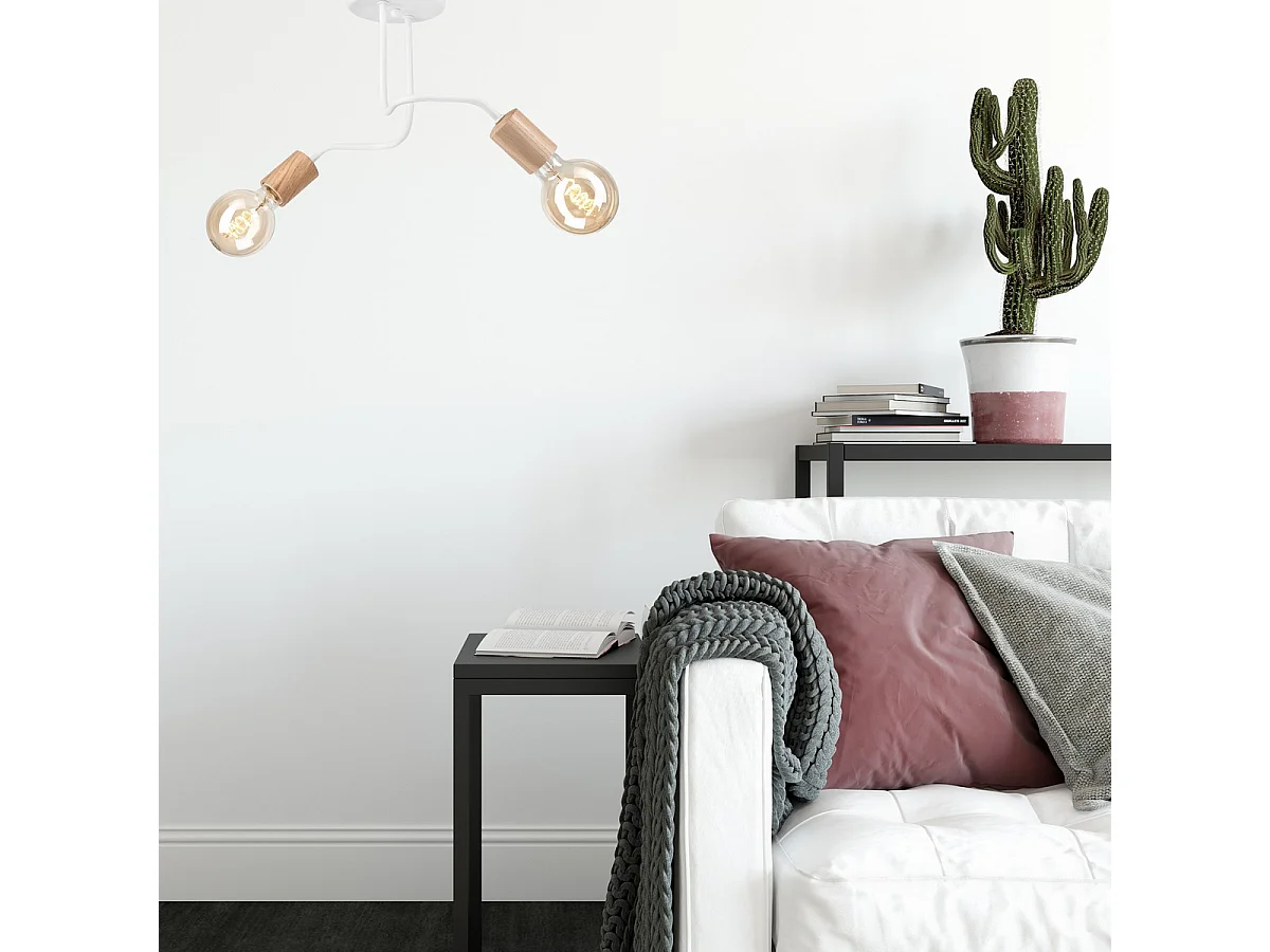 Plafonnier Conor, Blanc, 26x45x45 cm, Seven Design