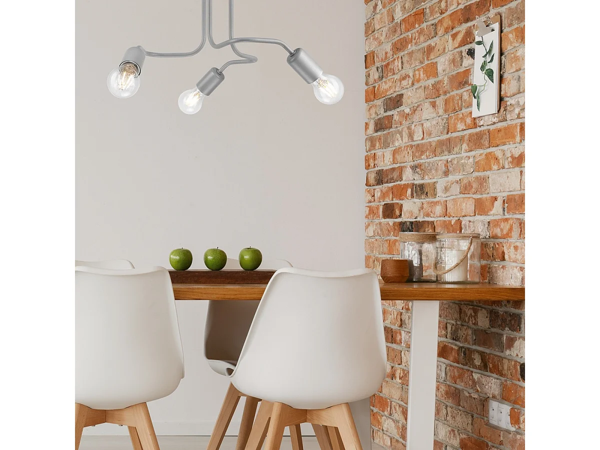 Plafondlamp Charlie, Zilver, 26x40x40 cm, Seven Design