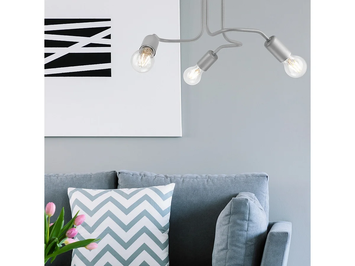 Plafondlamp Charlie, Zilver, 26x40x40 cm, Seven Design