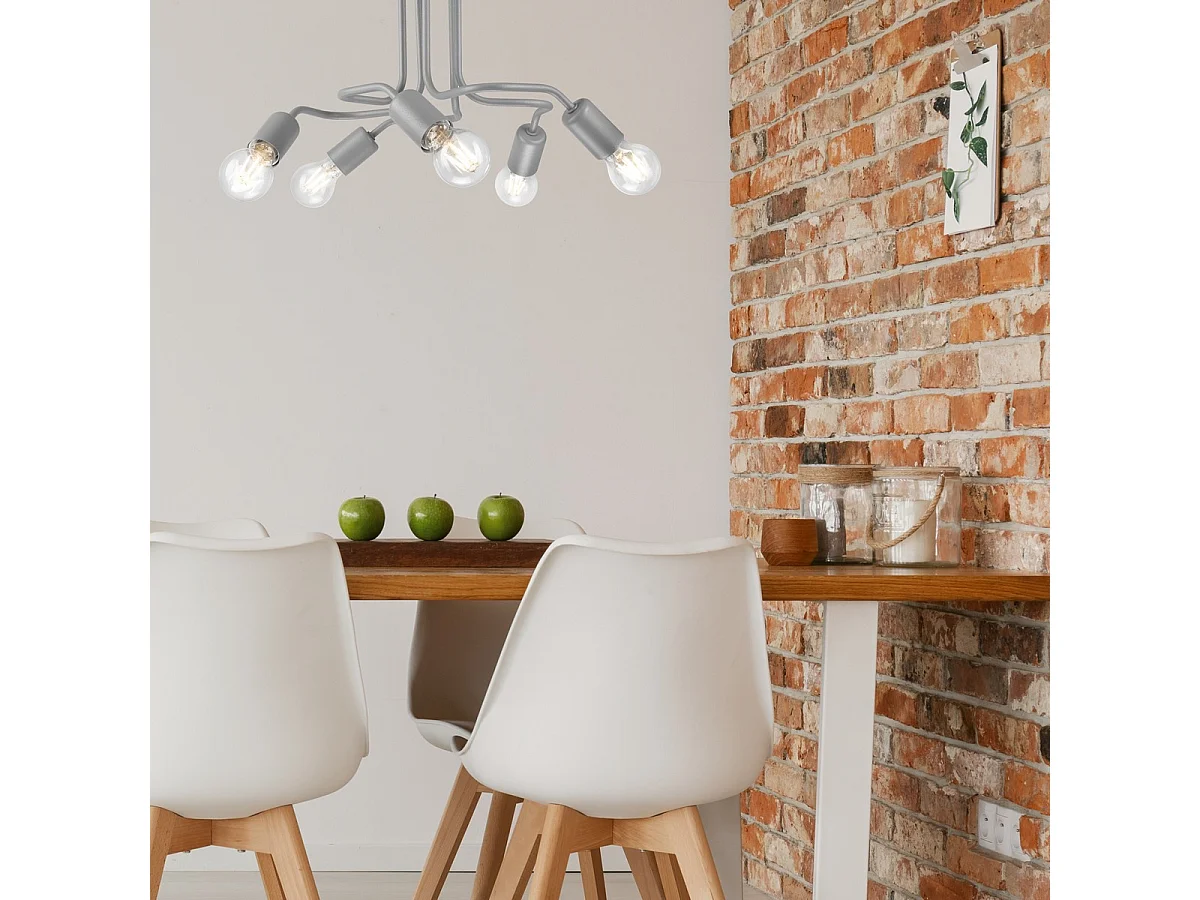 Plafonnier Charlie, Argent, 26x44x40 cm, Seven Design