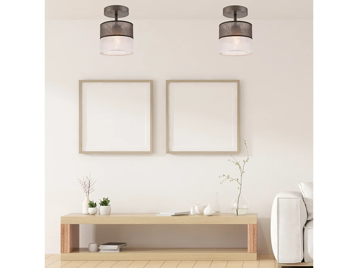 Lampada a Soffitto Andrea, Grigio, 25x16x16 cm, Seven Design