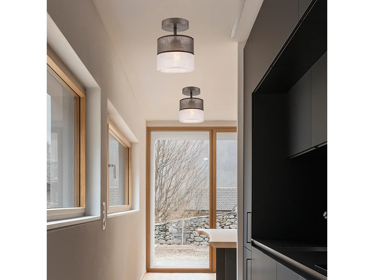 Lampada a Soffitto Andrea, Grigio, 25x16x16 cm, Seven Design