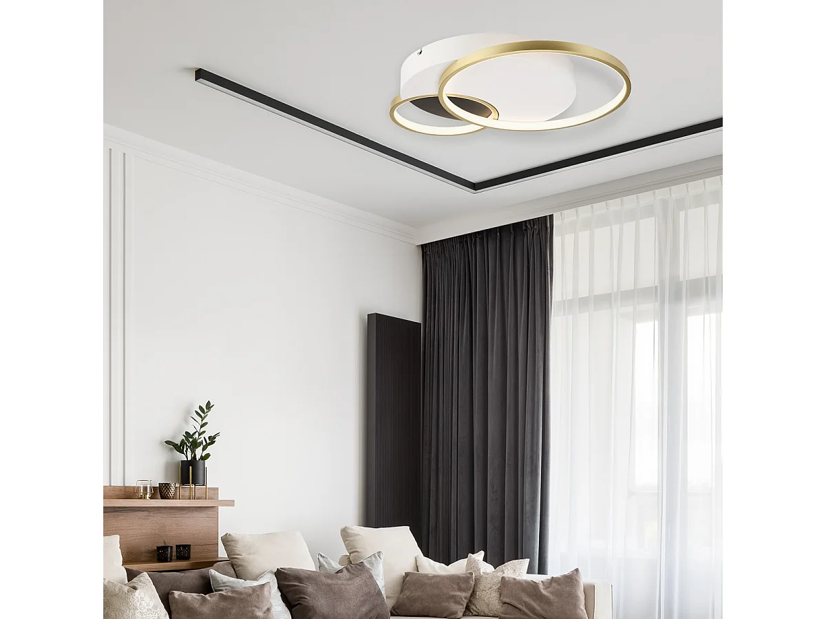 Plafonnier Benito, Blanc, 7x57x57 cm, Seven Design