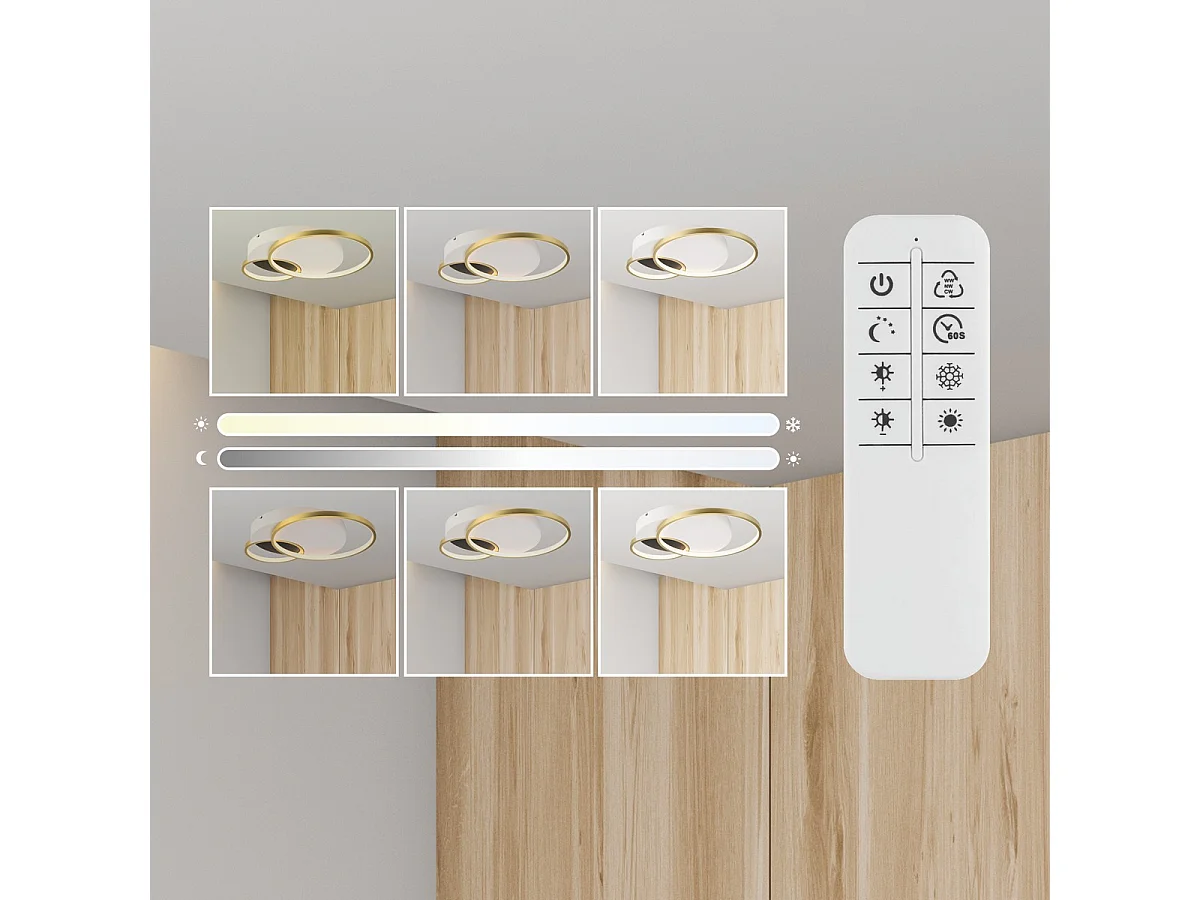 Plafonnier Benito, Blanc, 7x57x57 cm, Seven Design