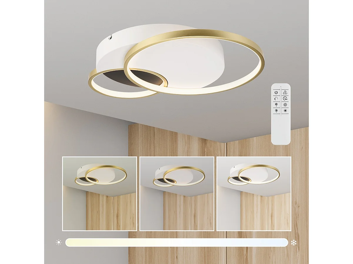 Plafonnier Benito, Blanc, 7x57x57 cm, Seven Design