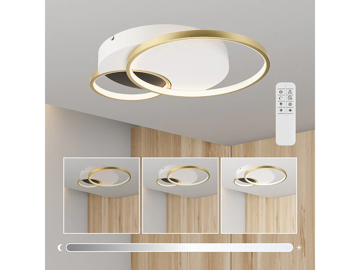 Plafonnier Benito, Blanc, 7x57x57 cm, Seven Design