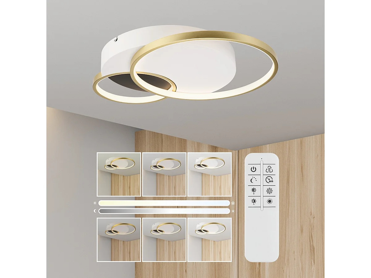 Plafonnier Benito, Blanc, 7x57x57 cm, Seven Design