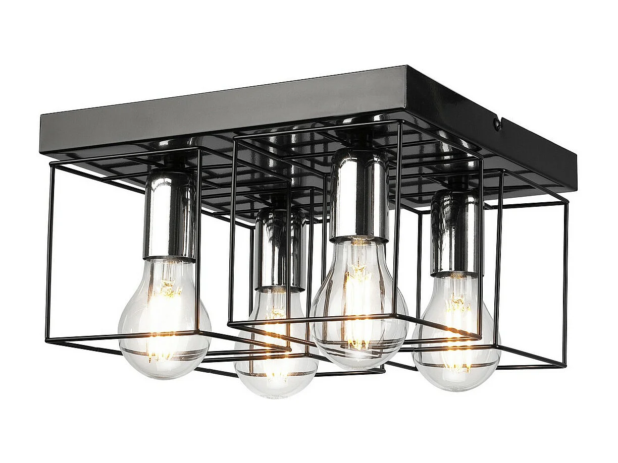 Plafonnier Mika 11, Noir, 17x30x30 cm, Seven Design