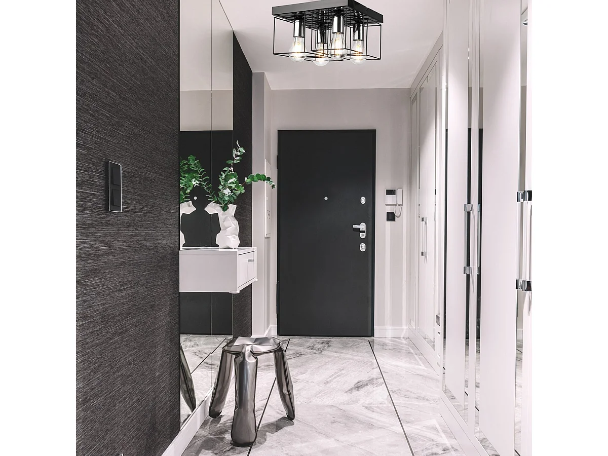 Plafonnier Mika 11, Noir, 17x30x30 cm, Seven Design