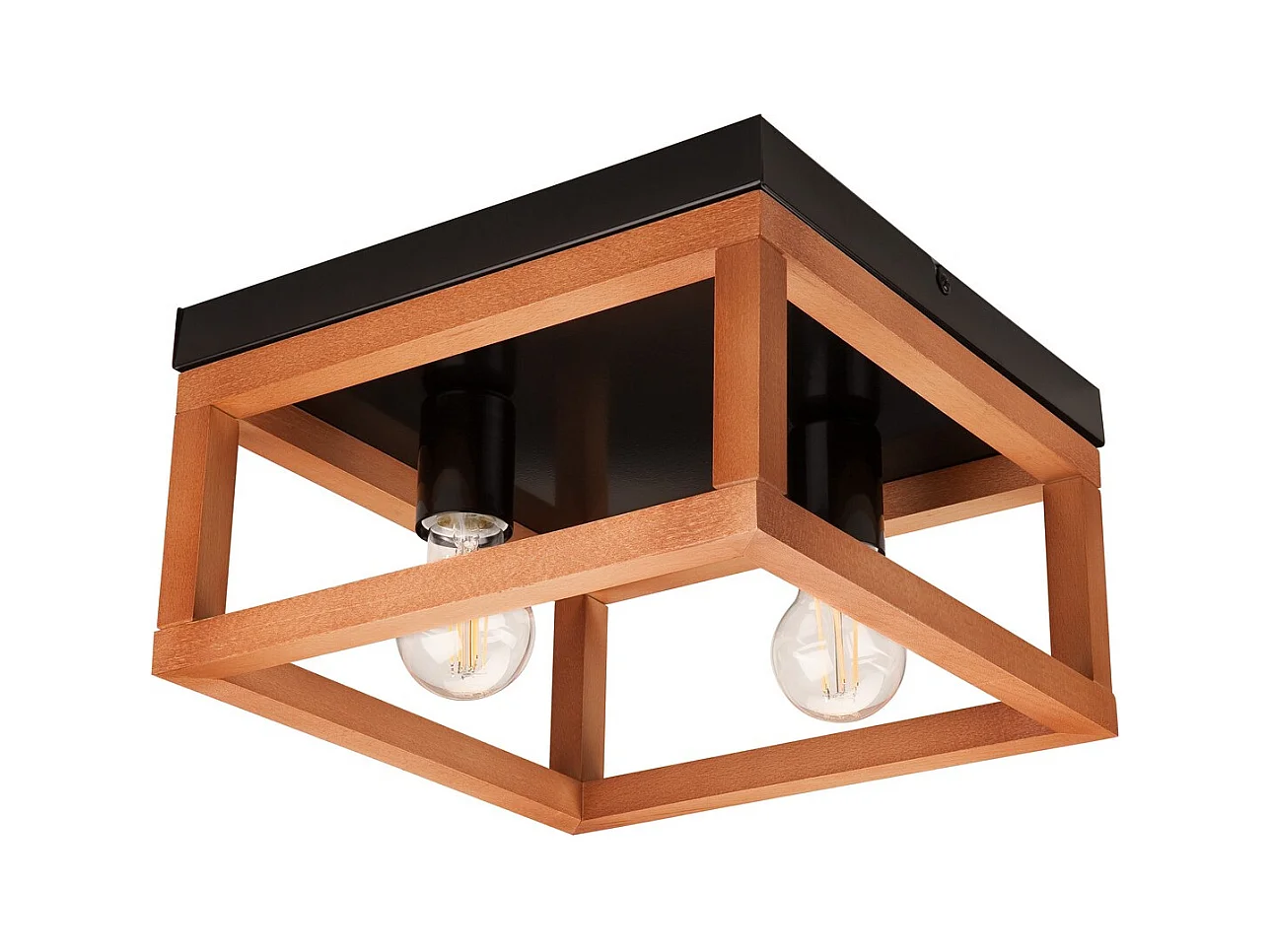 Plafonnier Villy, Marron, 16,5x30x30 cm, EPIKASA