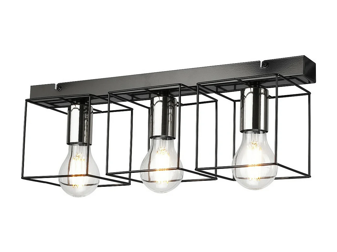 Lampada a Soffitto Mika 9, Nero, 17x50x13 cm, Seven Design