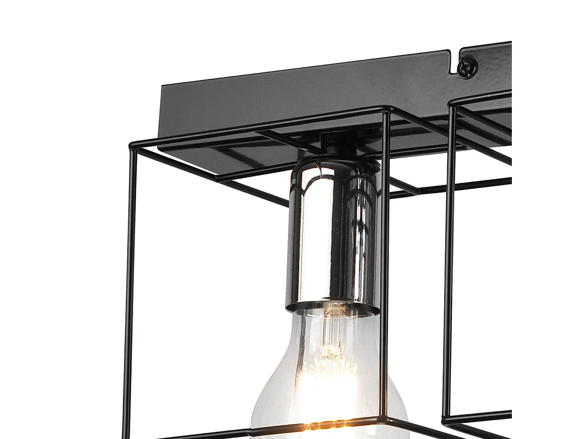 Lampada a Soffitto Mika 9, Nero, 17x50x13 cm, Seven Design