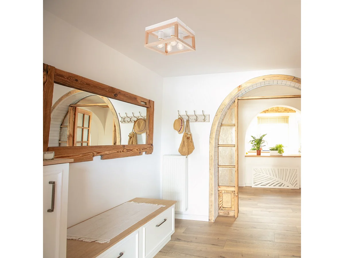 Candeeiro de Teto Villy 1, Castanho, 17x30x30 cm, Seven Design