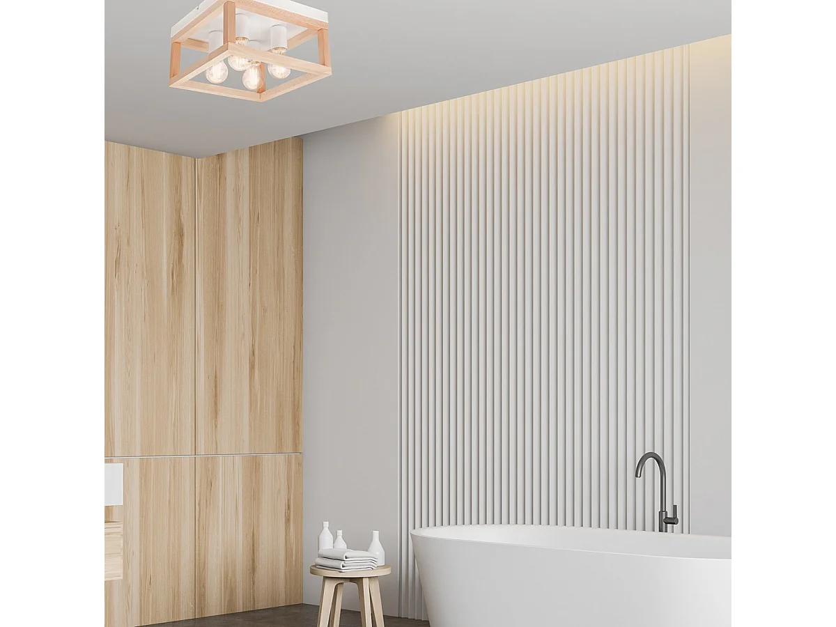 Candeeiro de Teto Villy 1, Castanho, 17x30x30 cm, Seven Design