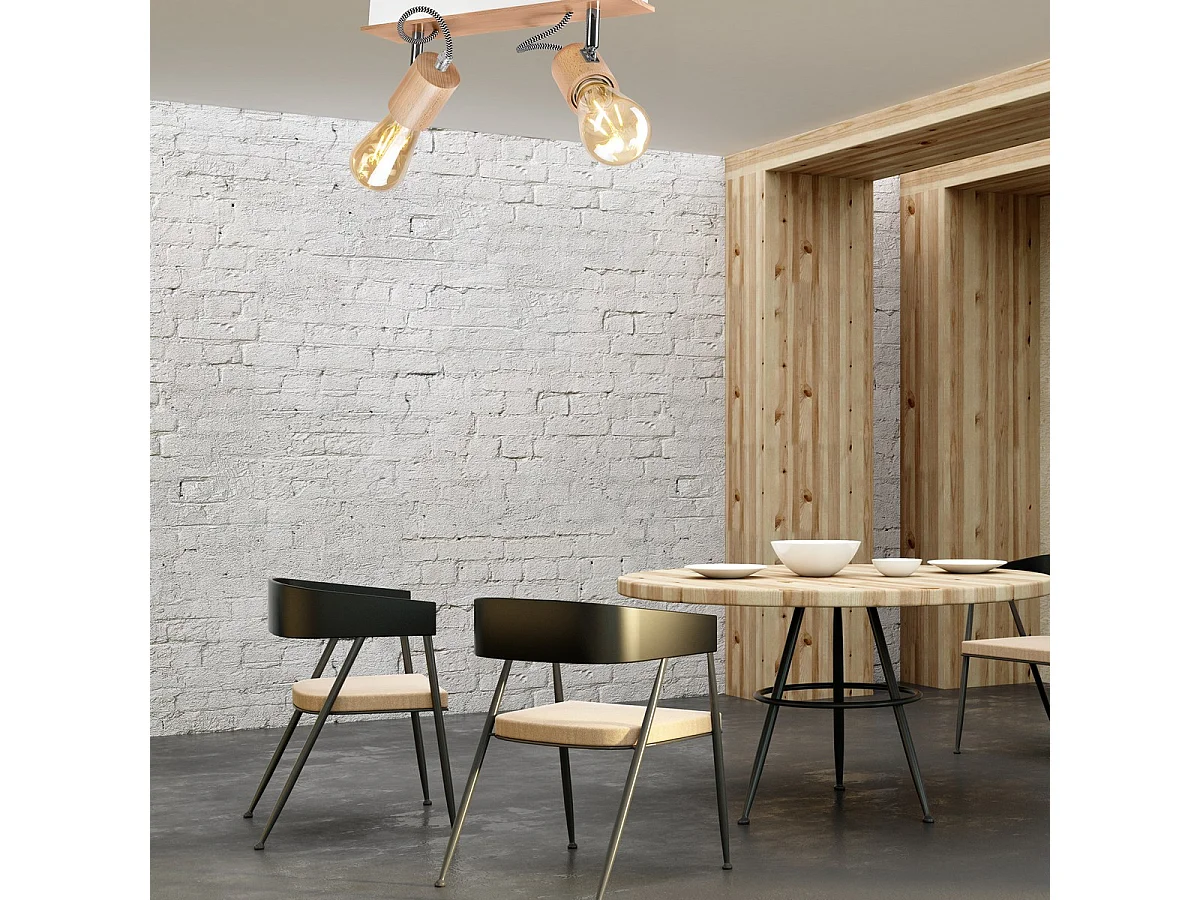 Plafonnier Gustavo 2, Marron, 13x33x10 cm, Seven Design