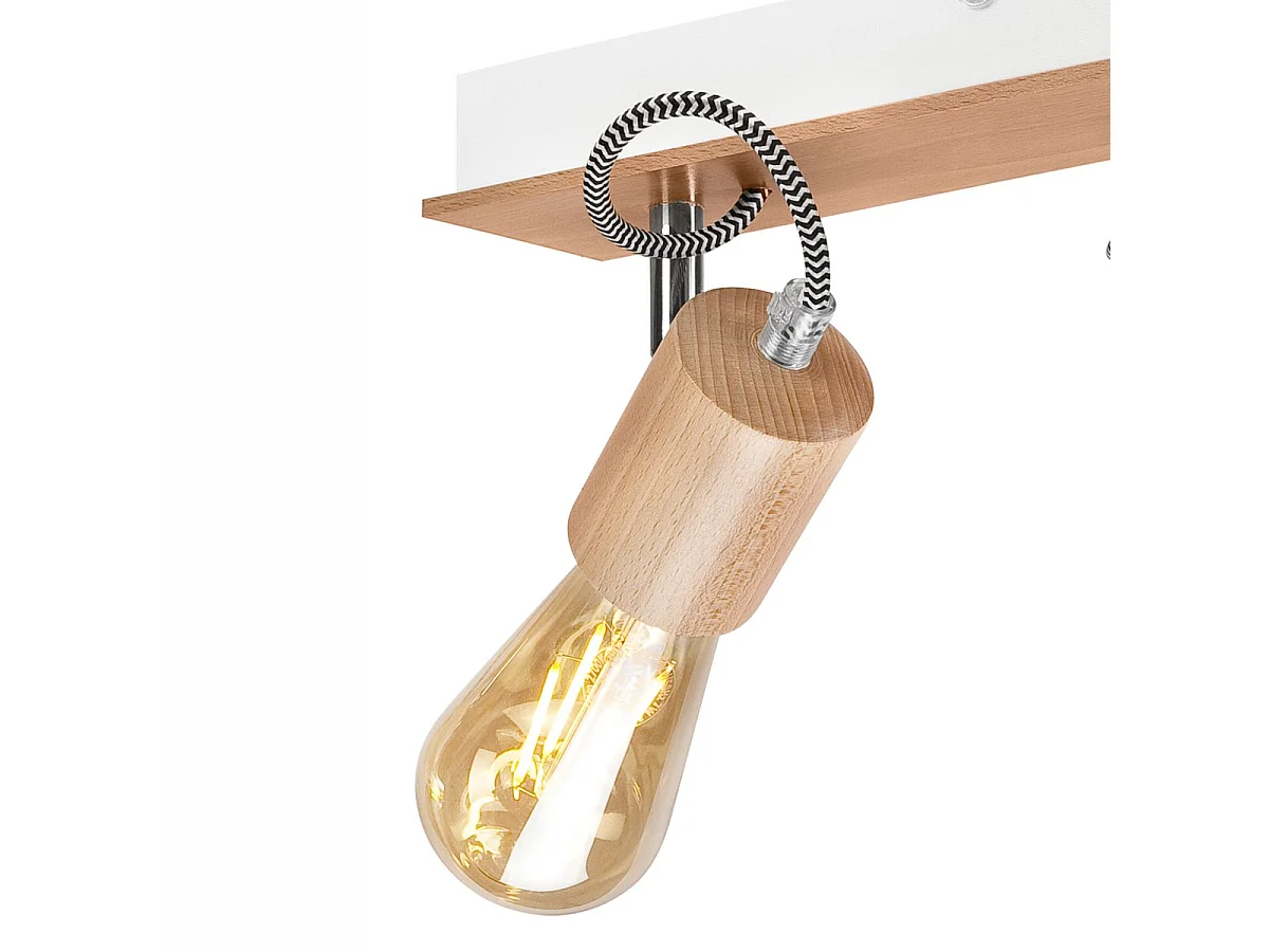 Plafonnier Gustavo 2, Marron, 13x33x10 cm, Seven Design