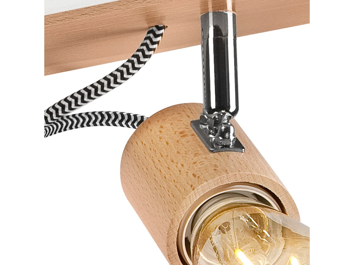 Plafonnier Gustavo 2, Marron, 13x33x10 cm, Seven Design