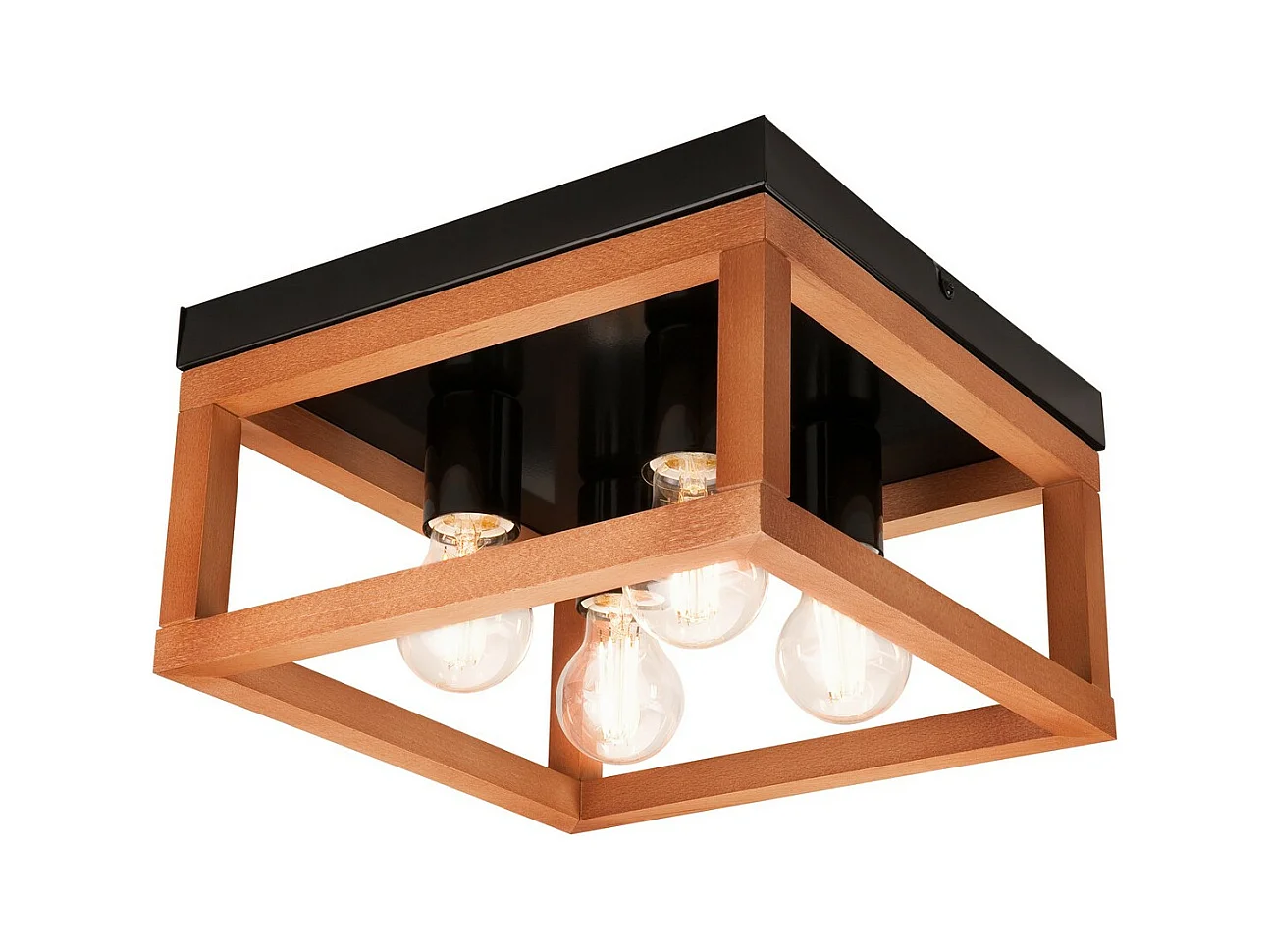 Plafonnier Villy, Marron, 16,5x30x30 cm, EPIKASA