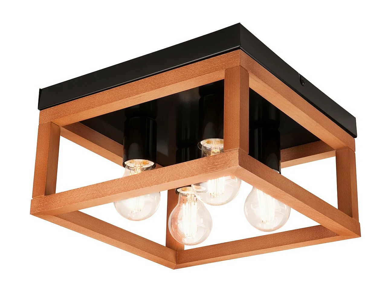 Plafonnier Villy 5, Marron, 16,5x30x30 cm, Seven Design