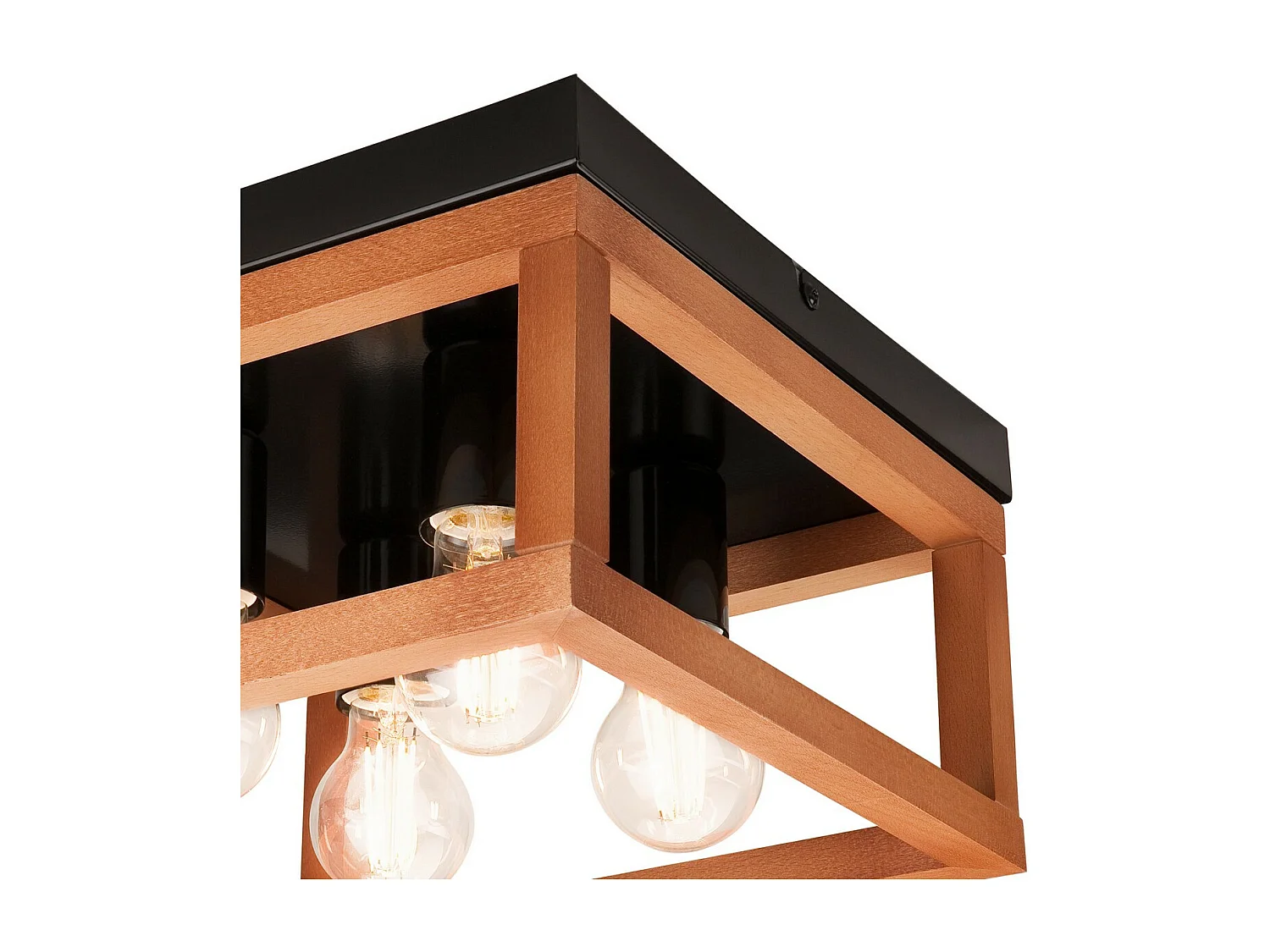 Plafonnier Villy 5, Marron, 16,5x30x30 cm, Seven Design