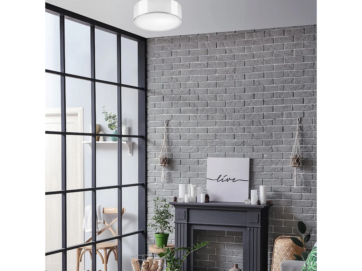 Candeeiro de Teto Dante, Branco, 8x26x26 cm, Seven Design