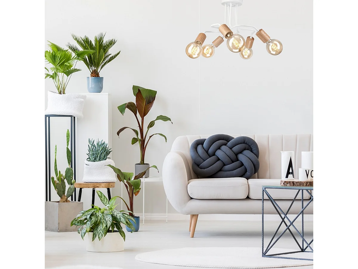 Plafonnier Conor, Blanc, 26x44x40 cm, Seven Design