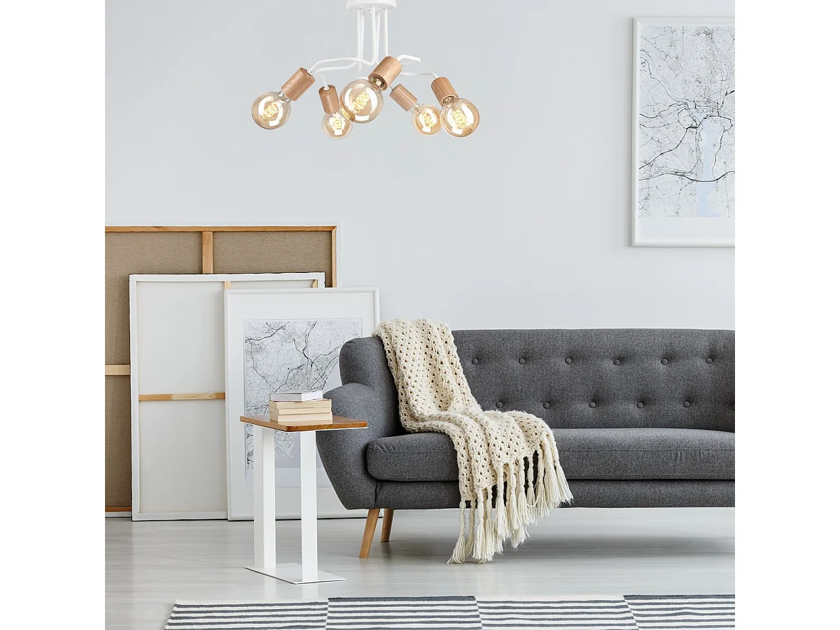 Plafonnier Conor, Blanc, 26x44x40 cm, Seven Design