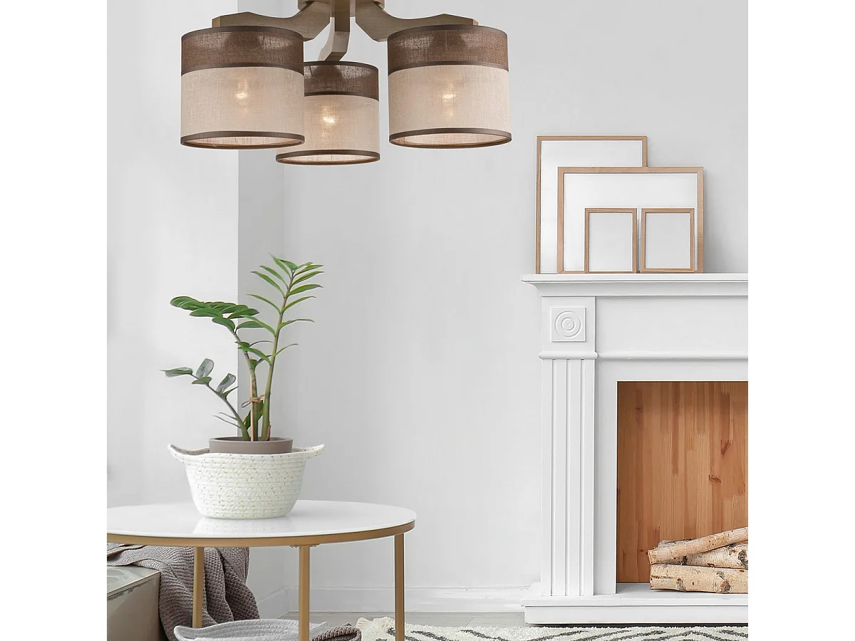 Plafonnier Andrea, Marron, 23x40x4 cm, Seven Design