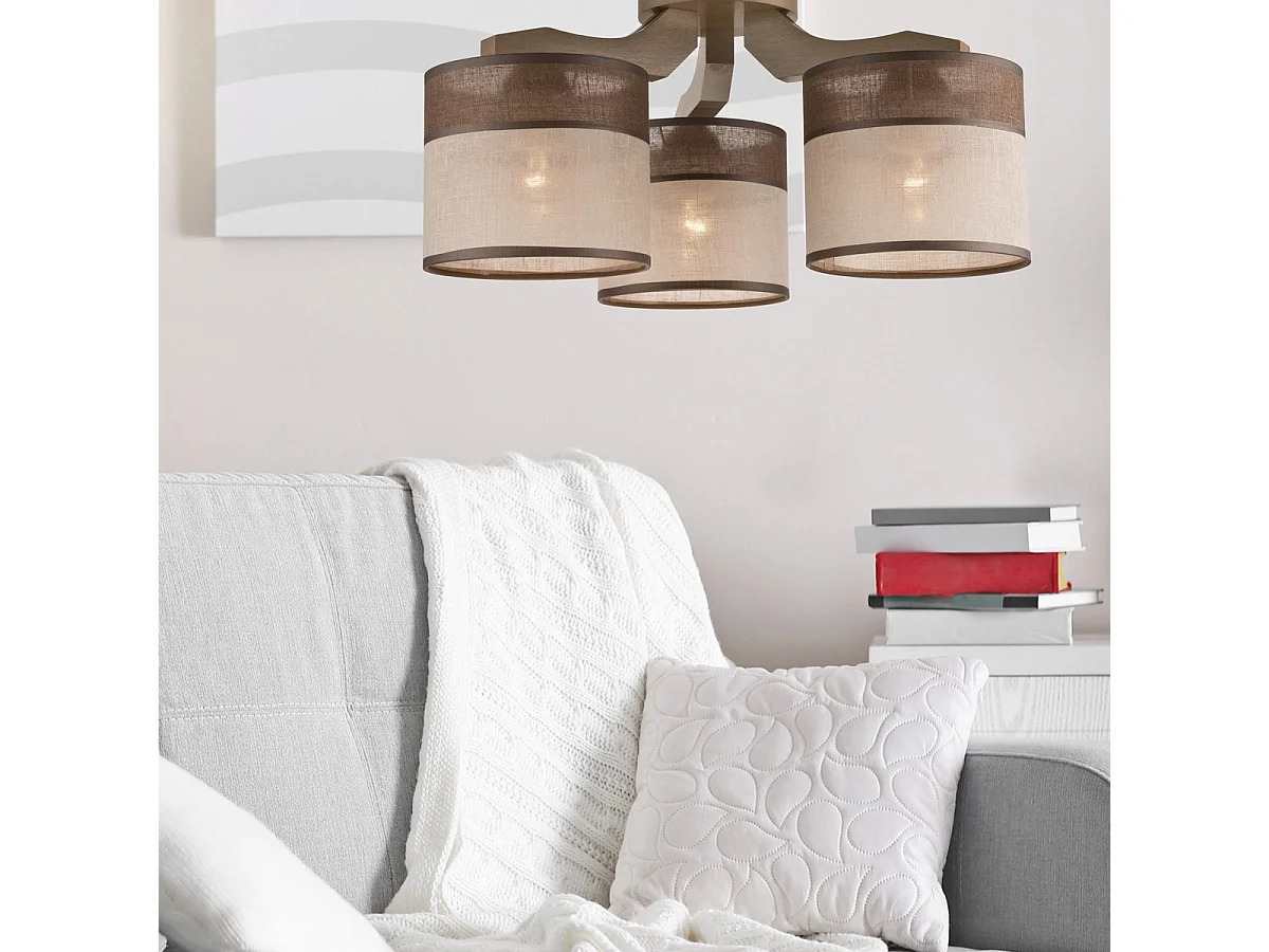 Plafonnier Andrea, Marron, 23x40x4 cm, Seven Design